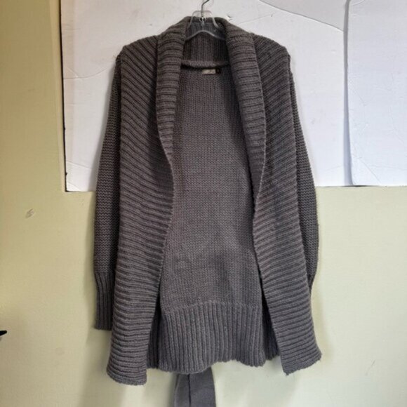 Aritzia Wilfred Alpaca Wool Wrap Cardigan Shawl Collar Sweater Chunky Knit Soft - Picture 2 of 15